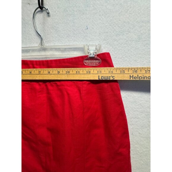 Banana Republic Red Linen-Blend Tie-Waist Skirt Size 2 - Picture 5 of 9